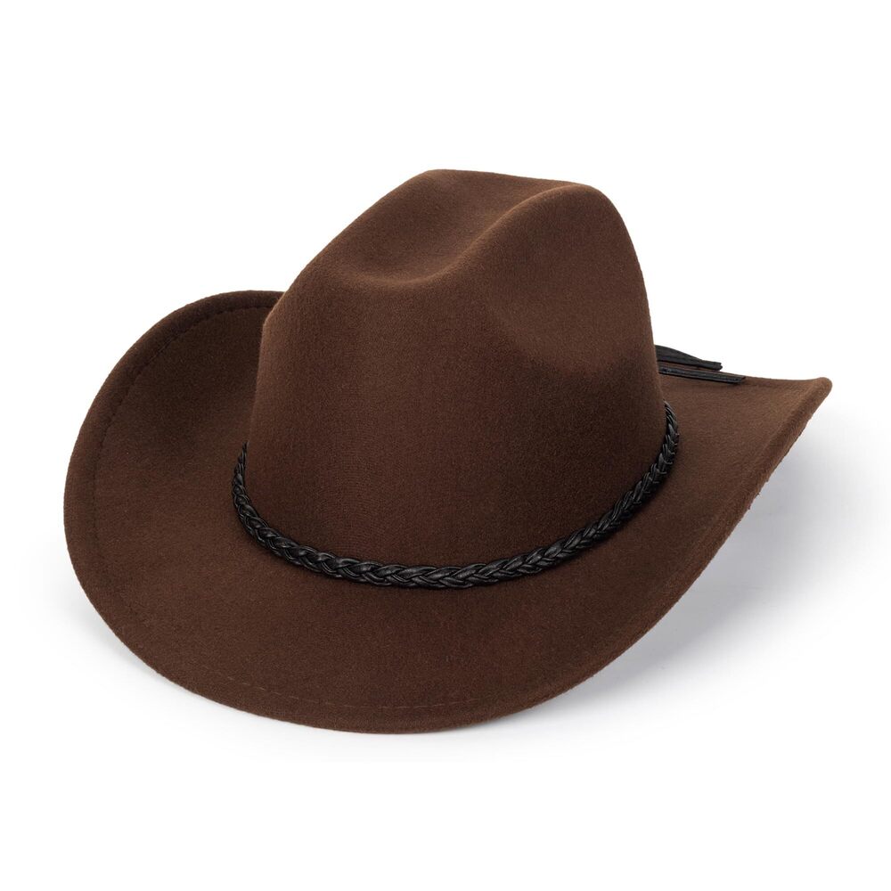 8633 Western Cowboy Hat For Men Women Classic Roll Up Fedora Hat With Buckle